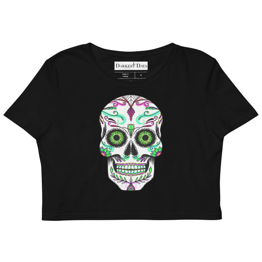 Neon Skull Crop Tee