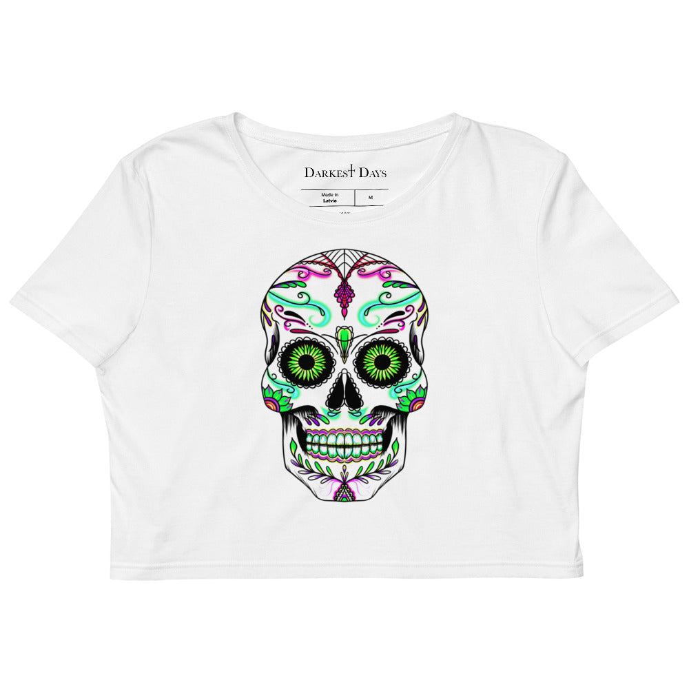 Neon Skull Crop Tee