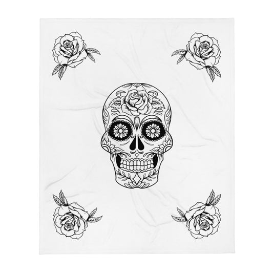 Skull And Roses Throw